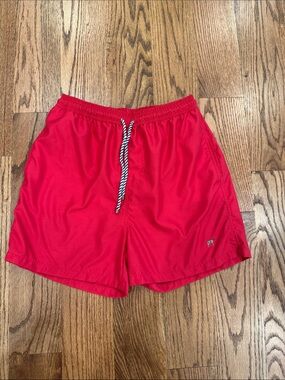 Southern Point Co. Bright Red Swim Shorts with Contrast Drawstring